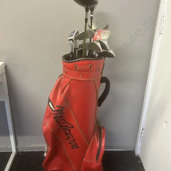 Assorted Golf Clubs & MacGregor Golf Bag