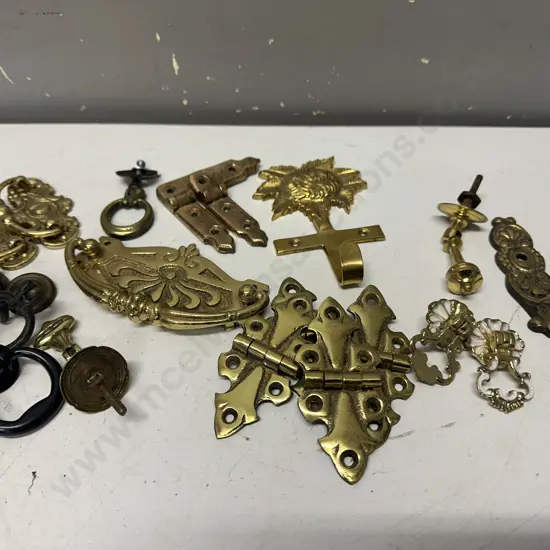 Selection Of Vintage Hardware Including Brass Handles Etc