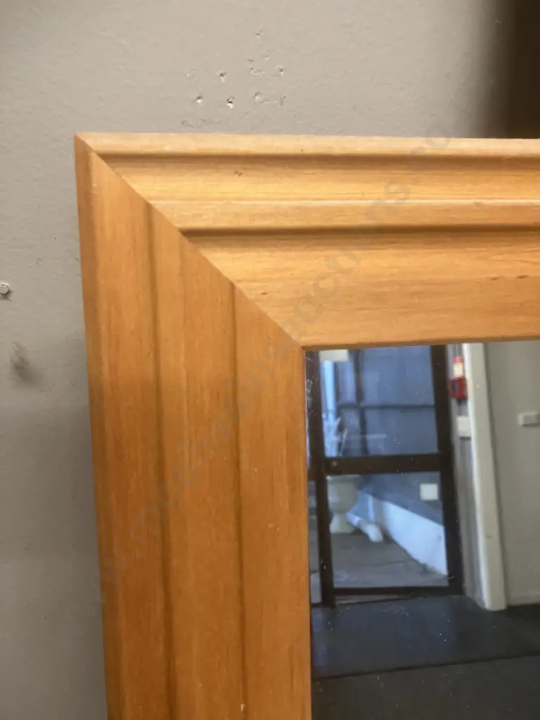 Wood Framed Wall Mirror 60 x 45cm & Wood Look Wall Mirror 86 x 66cm Image 1++