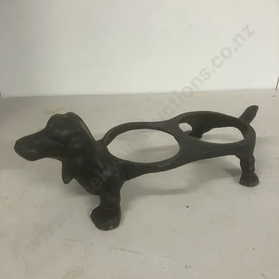 Cast Iron Dachshund Dog Bowl Stand. 14 x 42cm