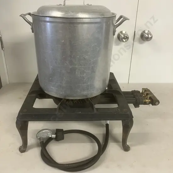 Campmaster 3 Ring Gas Burner With Frame, Hose & 32 x 32cm Stockpot With Lid