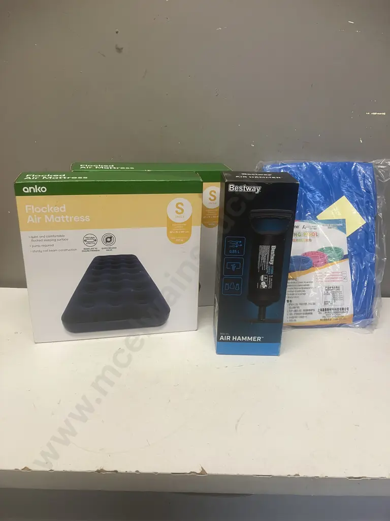 Anko Flocked 'S' Air mattresses, Bestway Air Hammer, Intime Spring Pool Image 1++