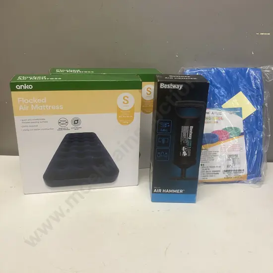 Anko Flocked 'S' Air mattresses, Bestway Air Hammer, Intime Spring Pool