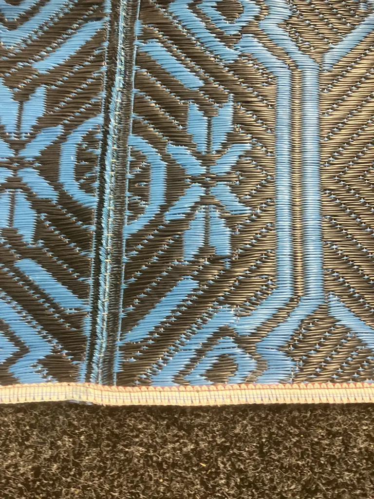 Blue & Black Woven Plastic Floor mat. 260 x 260cm Image 1++