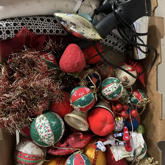 Selection Of Christmas Decorations, Remington Blowdryer Etc