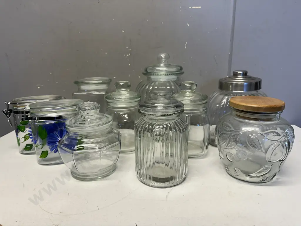 Selection Of Lidded Glass Canisters Image 1++