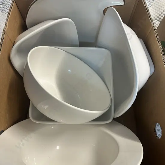 Selection Of White Platters, Bowls Including Villa Etc