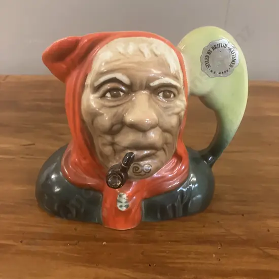 NZ Titian Studio 'Wahine' Character Jug With Original Label Affixed To Patu Handle. H13cm (Late 1950s - Mid 1960s)