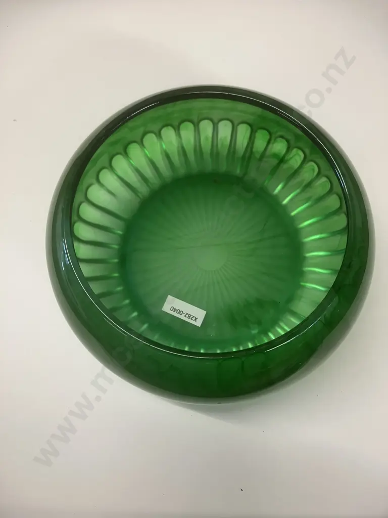 Art Deco Green Cloud Glass Bowl c1930s Image 1++