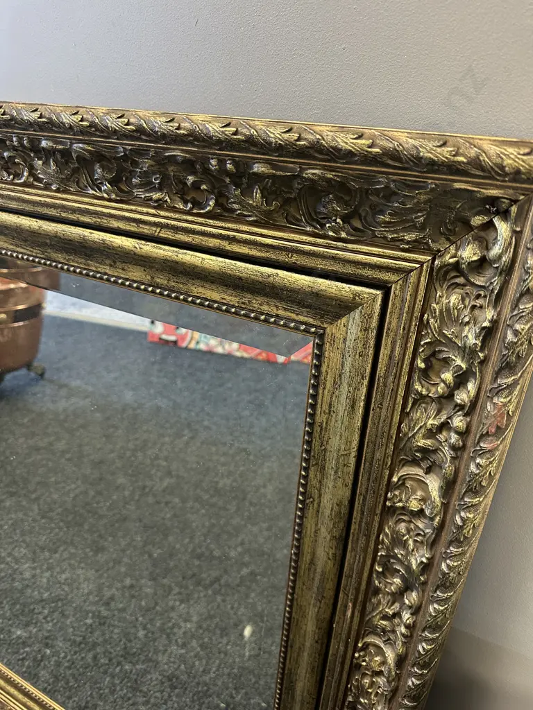 Large Gilt Framed Bevelled Edge Wall Mirror. 108 x 167.5cm Image 1++