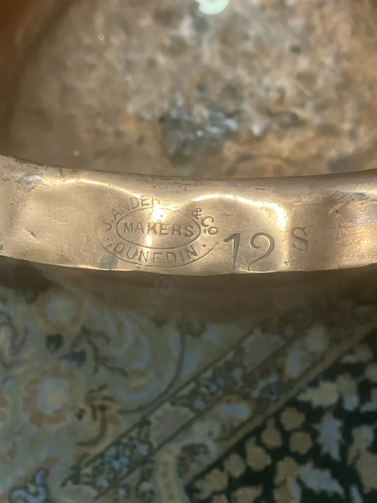 Copper Planter Stamped "J Anderson - Dunedin" With Bath Feet Base (AF). 51 x 54cm Image 1++