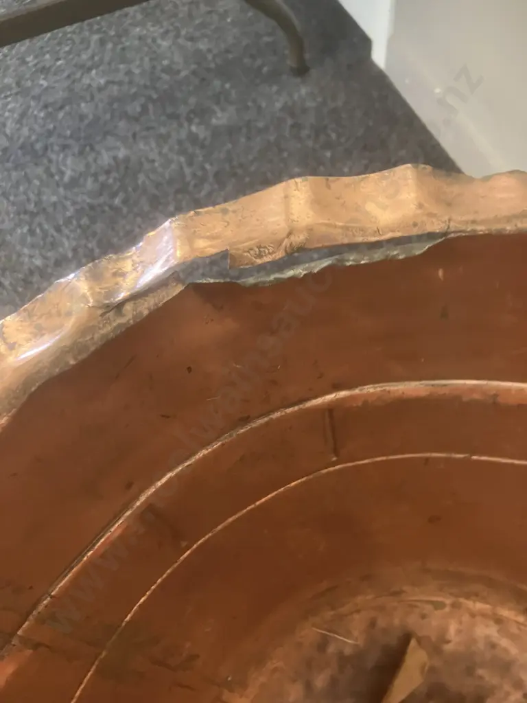 Copper Planter Stamped "J Anderson - Dunedin" With Bath Feet Base (AF). 51 x 54cm Image 1++