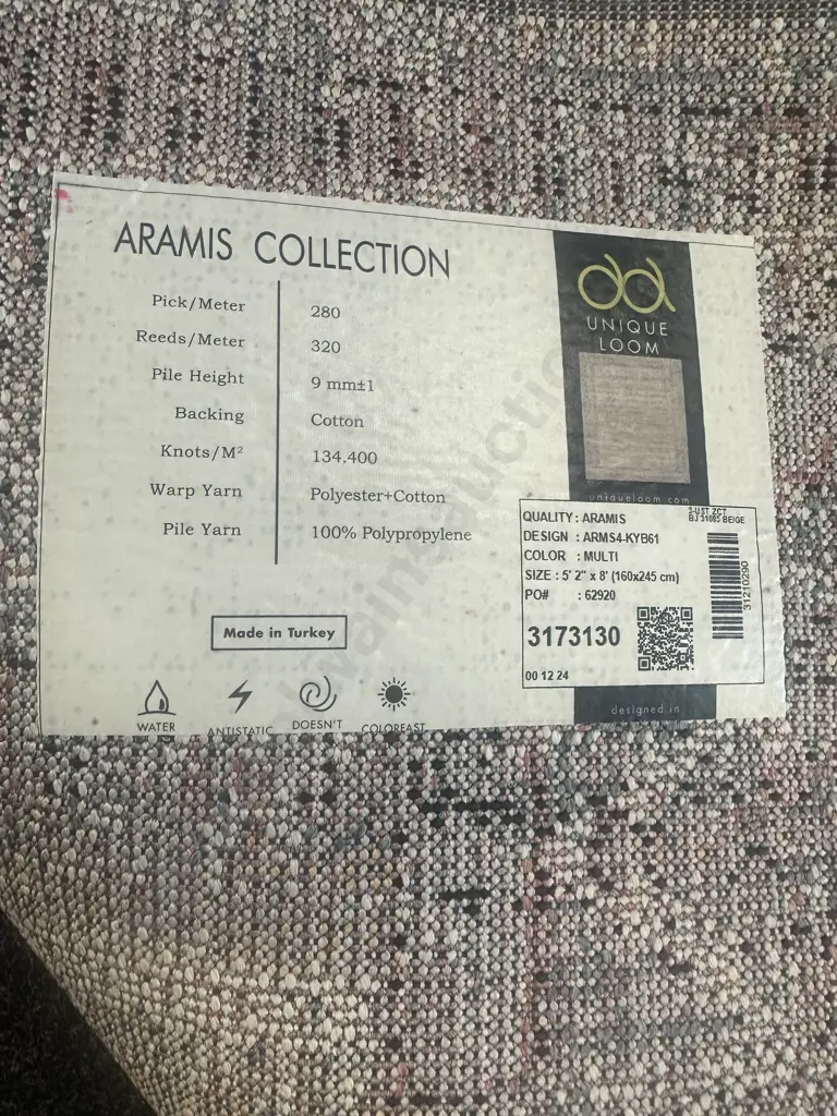 Aramis Collection Multicoloured Floor Rug With Plaited Tassles 160x245cm. Image 1++
