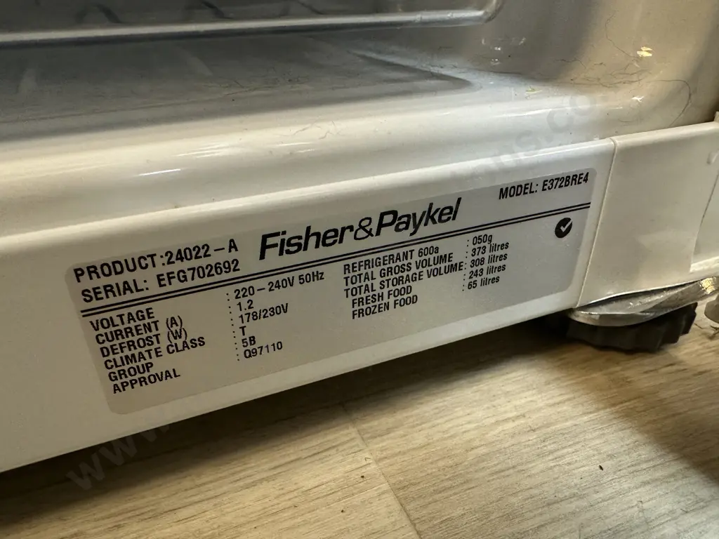Fisher & Paykel Active Smart Fridge Freezer 373litres Image 1++