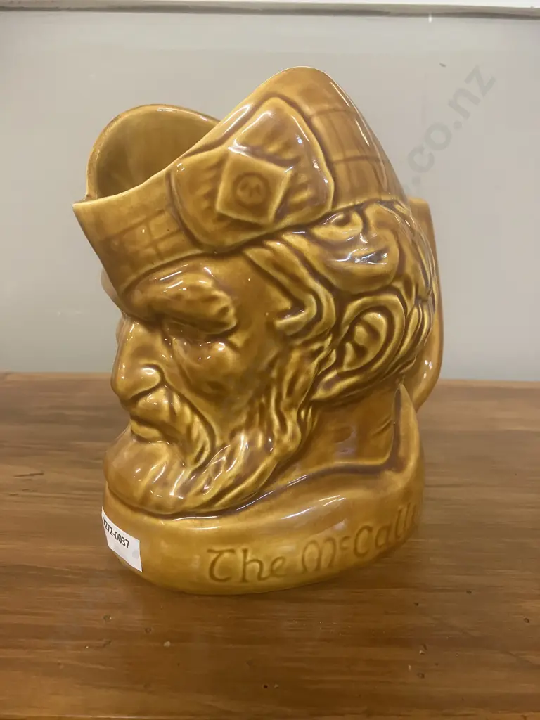 Vintage NZ Crown Lynn 'The McCallum' Whisky Character Water Jug, Honeyglaze, 2119 Indented To Base. H17cm Image 1++