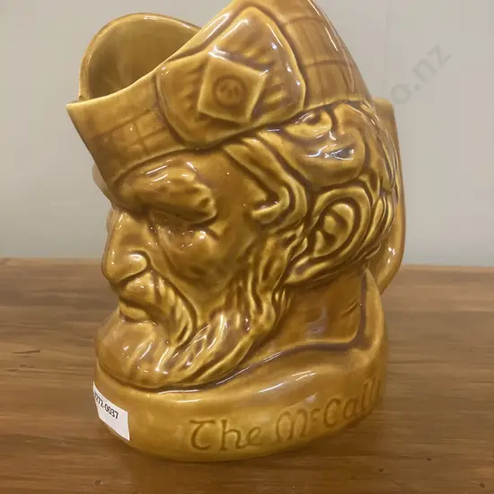 Vintage NZ Crown Lynn 'The McCallum' Whisky Character Water Jug, Honeyglaze, 2119 Indented To Base. H17cm