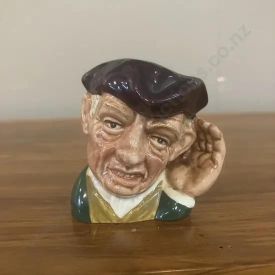 Rare Royal Doulton Miniature Character Jug 'Ard of 'Earing D6594 - Only Issued From 1964 to 1967. H6.5cm