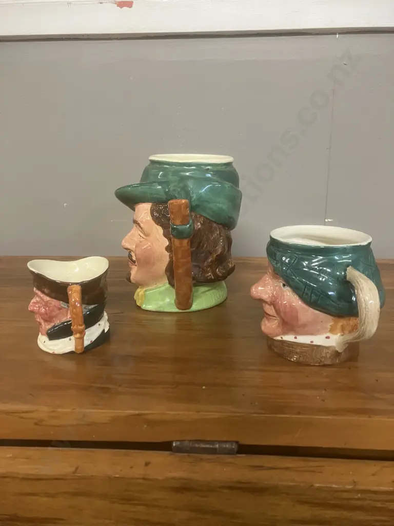 Vintage Lancaster Sandland England Character Jugs x 3 - Robin Hood, Highwayman & Jock, (1944 - 1968) Image 1++
