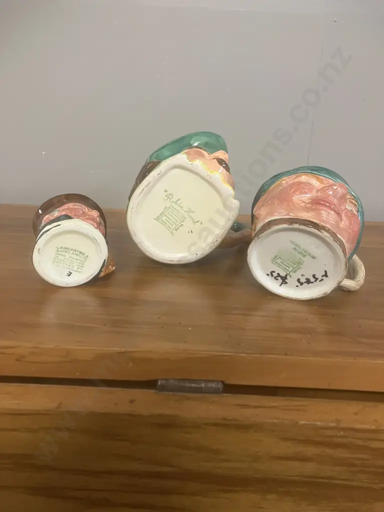 Vintage Lancaster Sandland England Character Jugs x 3 - Robin Hood, Highwayman & Jock, (1944 - 1968) Image 1++