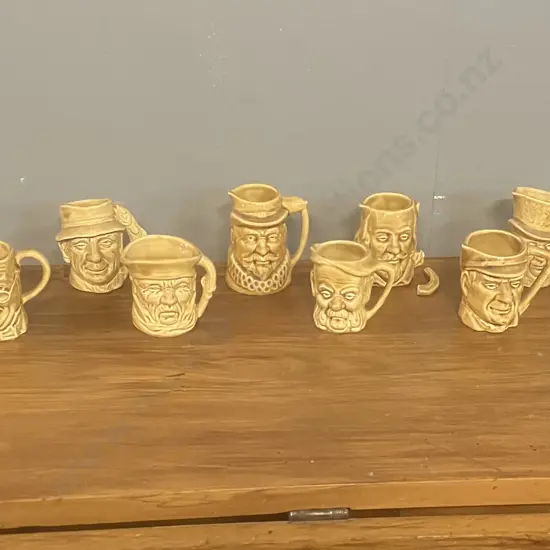 Lot of 12 Vintage Lancaster Sandland Staffordshire Character Toby Jugs (1 x AF)