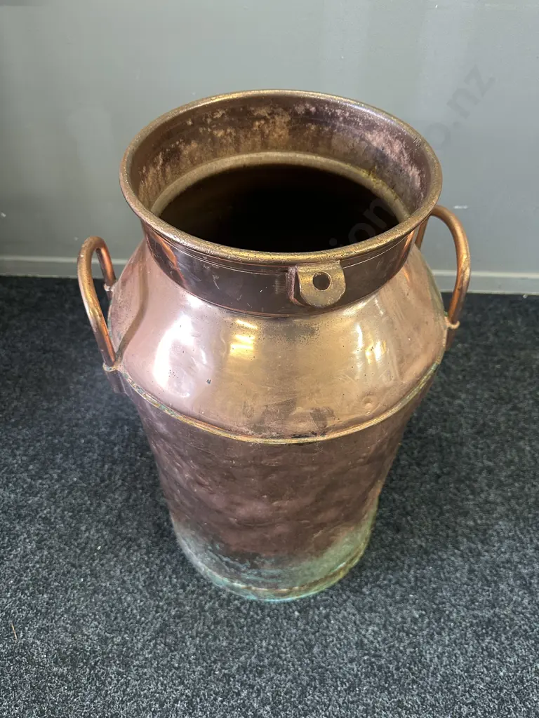 Antique Copper Milk Can Stamped A Harvey & Sons H67cm. Image 1++