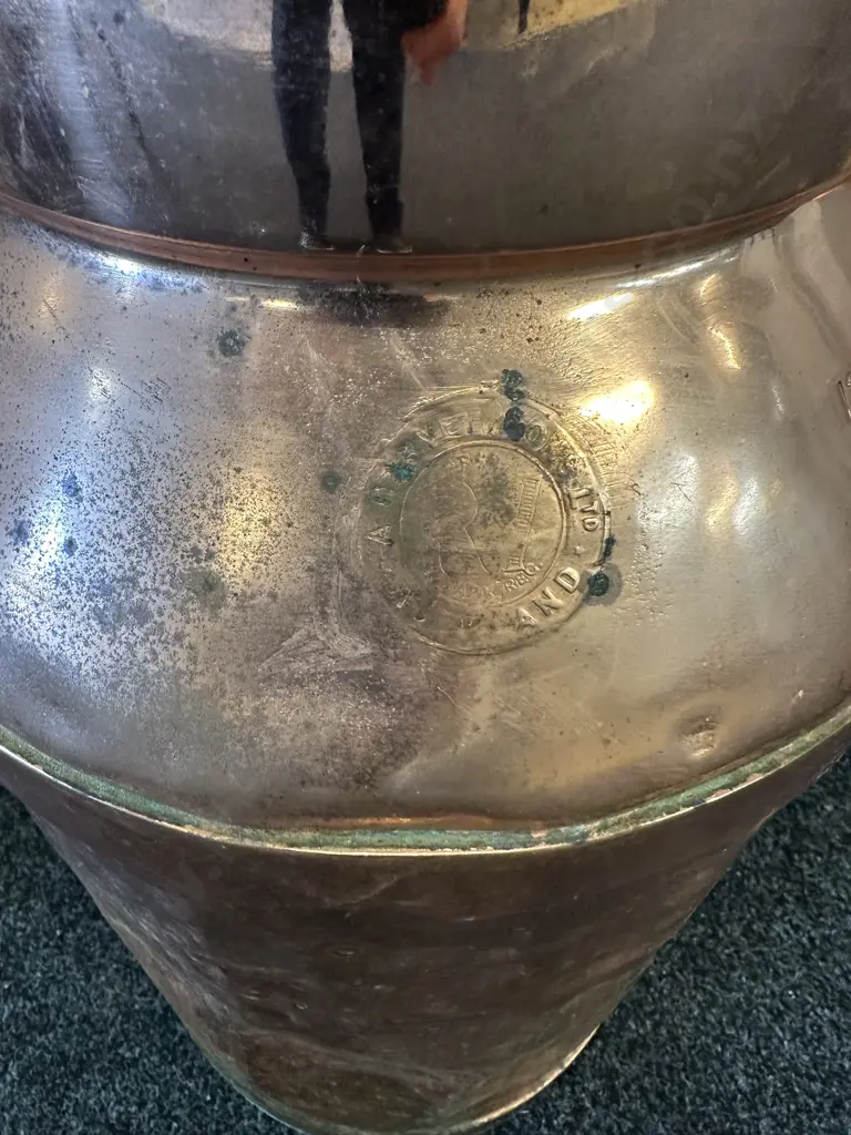 Antique Copper Milk Can Stamped A Harvey & Sons H67cm. Image 1++