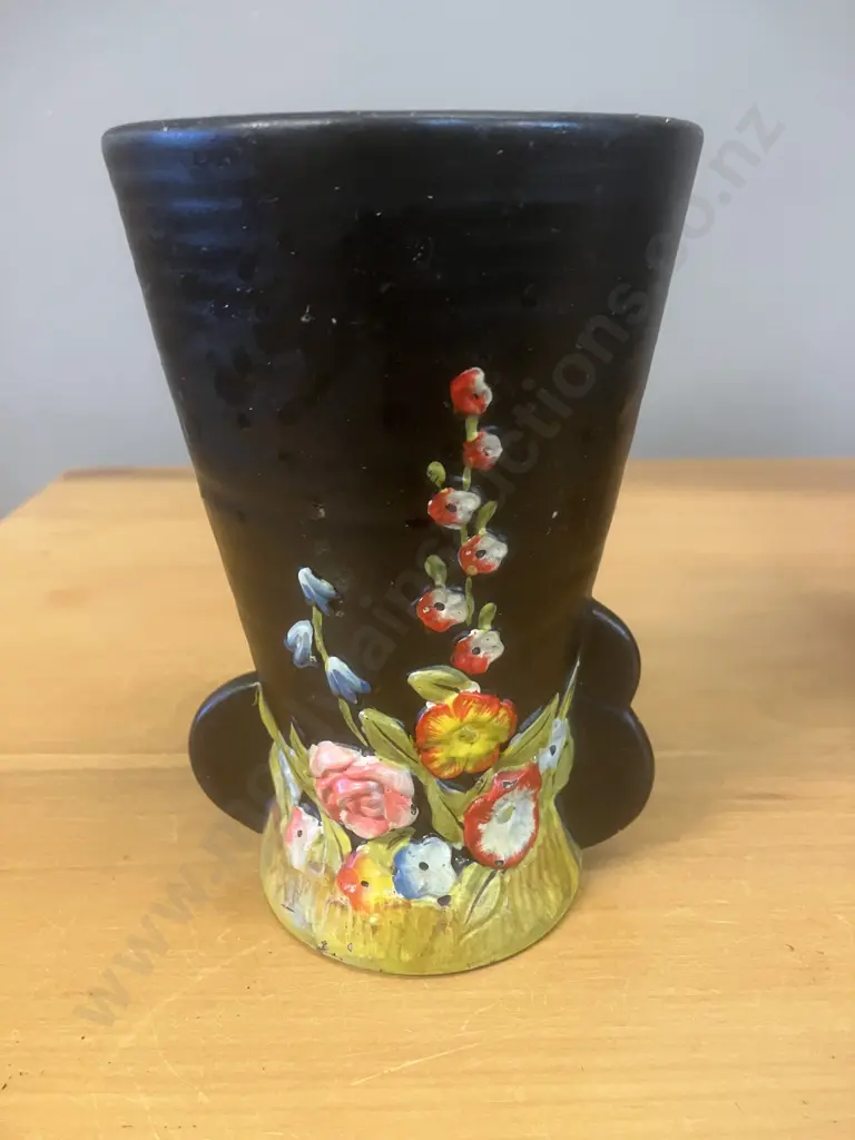 Rare 1930's Moriage Brentleigh Ware English Pottery Floral Pitcher & Vases Image 1++