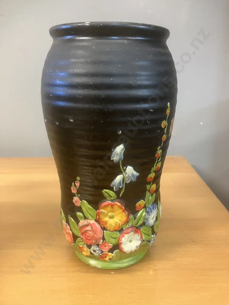 Rare 1930's Moriage Brentleigh Ware English Pottery Floral Pitcher & Vases Image 1++