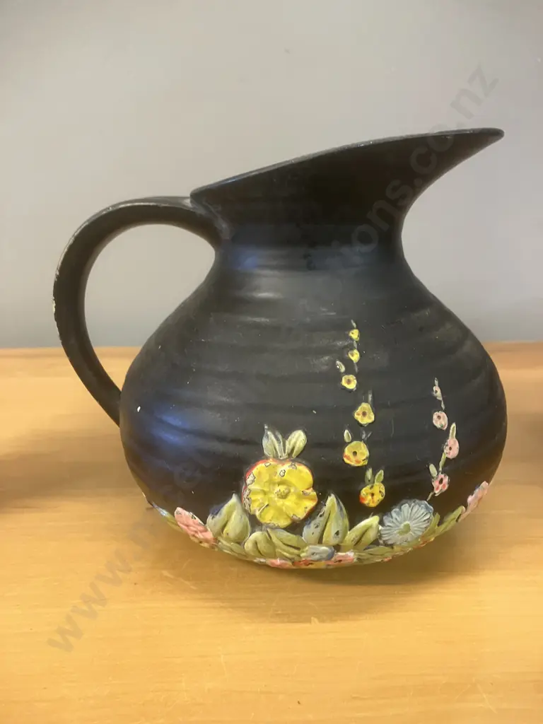 Rare 1930's Moriage Brentleigh Ware English Pottery Floral Pitcher & Vases Image 1++