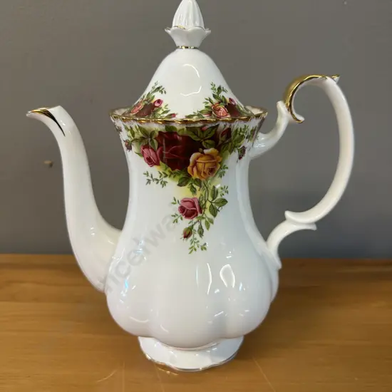 Royal Albert Old Country Roses Bone China Coffee Pot H23cm Made In England 1962-1973