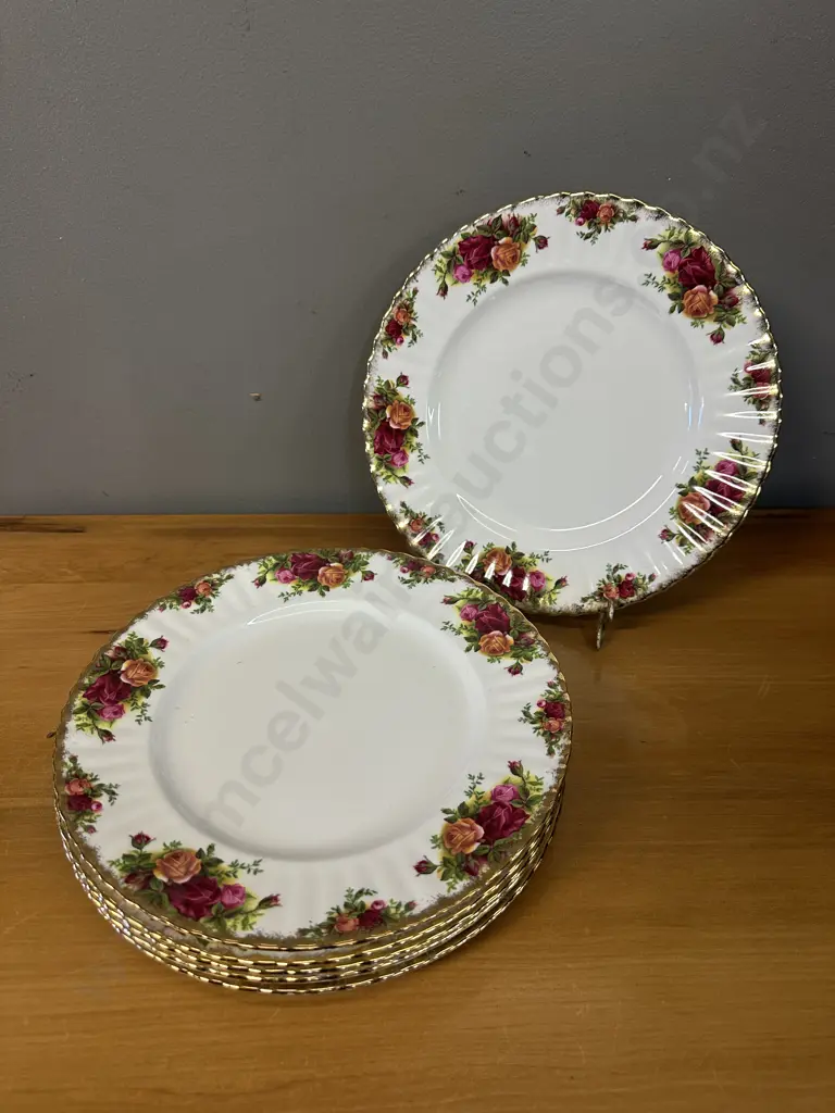 Royal Albert Old Country Roses Bone China Dinner Plates x6 Made In England 1962-1973 Image 1++