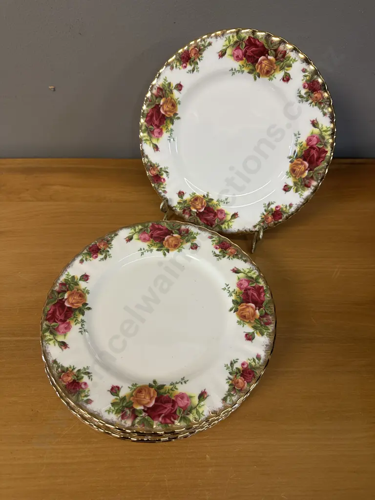 Royal Albert Old Country Roses Bone China Side Plates x6 Made In England 1962-1973 Image 1++
