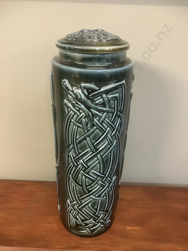 James Borsey for Wade Celtic Porcelain - Large Serpent Jar With Lid. 28cm Image 1++