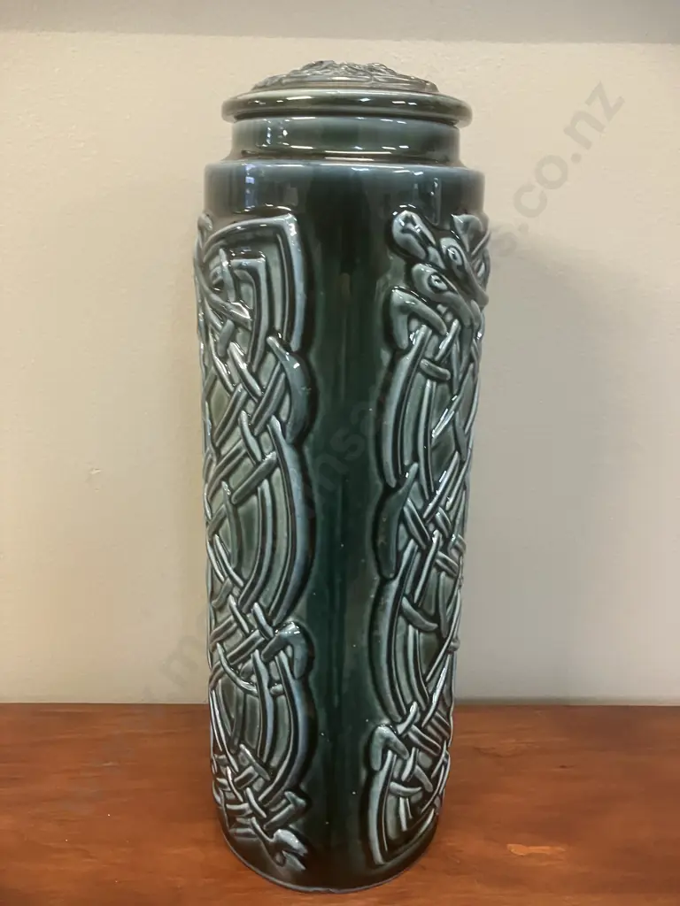 James Borsey for Wade Celtic Porcelain - Large Serpent Jar With Lid. 28cm Image 1++