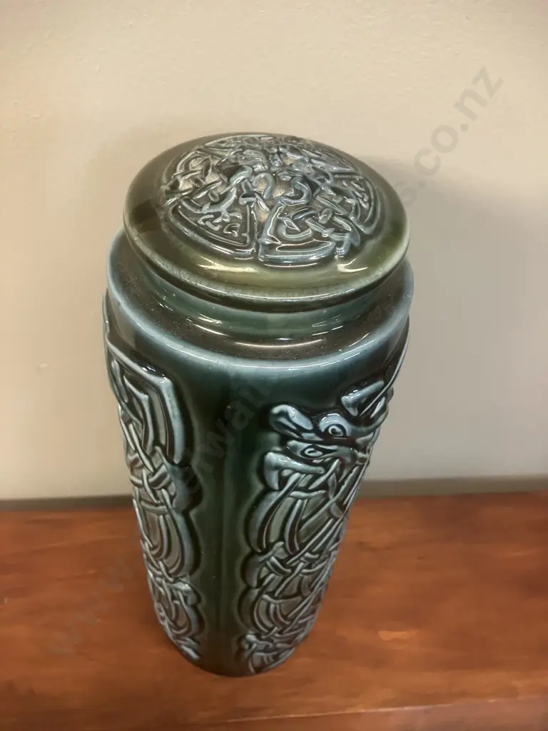 James Borsey for Wade Celtic Porcelain - Large Serpent Jar With Lid. 28cm Image 1++