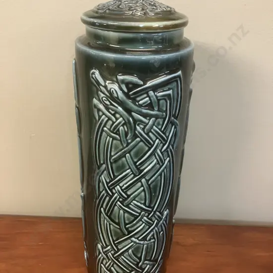 James Borsey for Wade Celtic Porcelain - Large Serpent Jar With Lid. 28cm