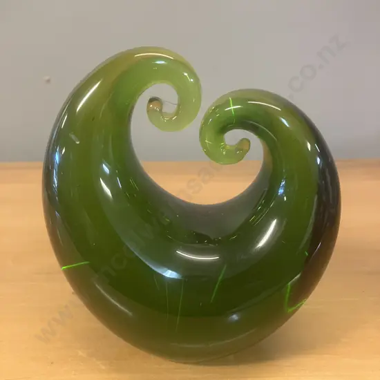 Green Glass Sculpture. 13 x 12cm