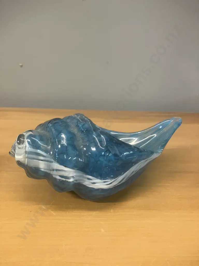 Hand Blown Conch Shell Sculpture. 8 x 21cm Image 1++