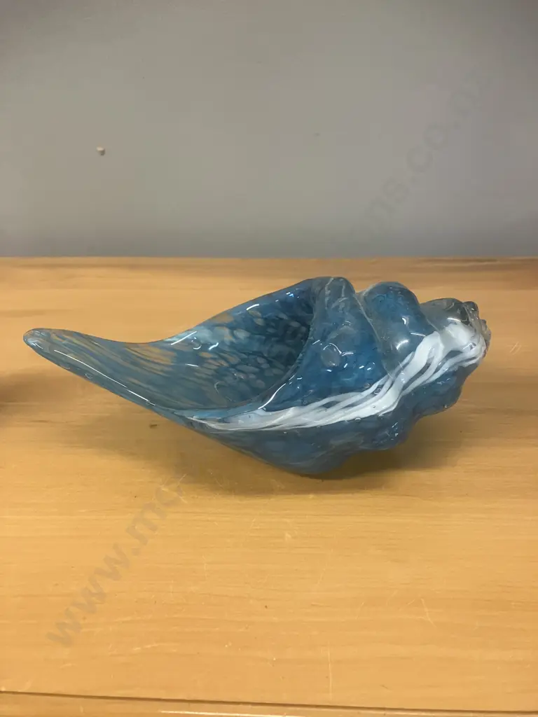 Hand Blown Conch Shell Sculpture. 8 x 21cm Image 1++
