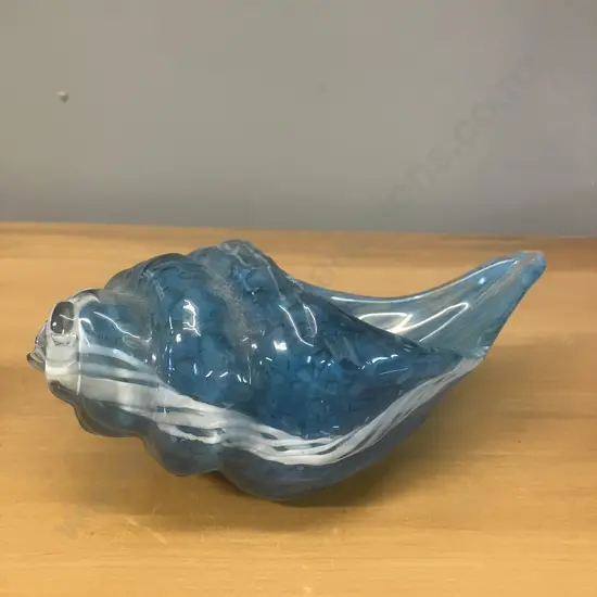 Hand Blown Conch Shell Sculpture. 8 x 21cm