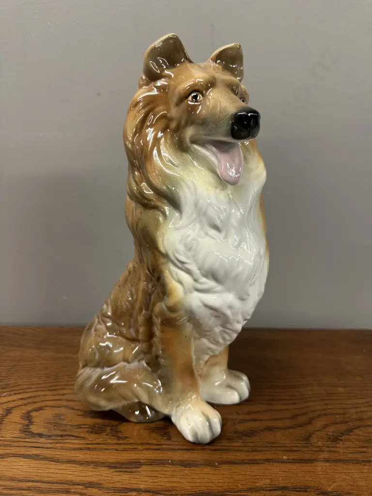 Vintage Collie Dog Figurine H29cm. Image 1++