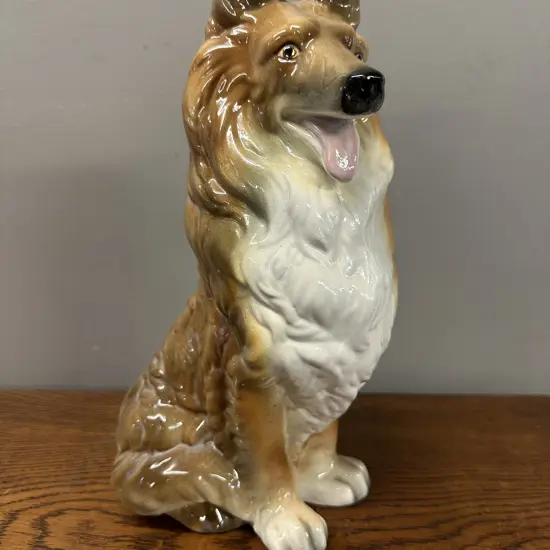 Vintage Collie Dog Figurine H29cm.