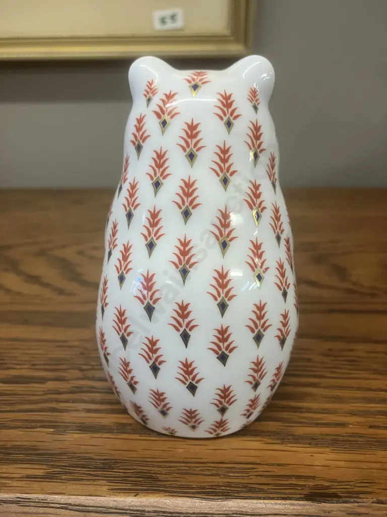 Royal Crown Derby "Hamster' Paperweight 1989 22k Gold Imari Bone China Image 1++