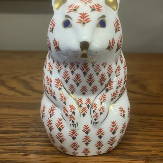 Royal Crown Derby "Hamster' Paperweight 1989 22k Gold Imari Bone China