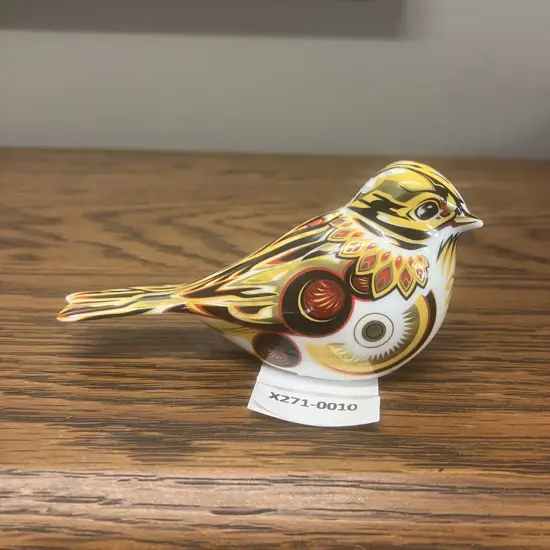 Royal Crown Derby "Yellowhammer' Paperweight 2013 22k Gold Imari Bone China, Gold Stopper