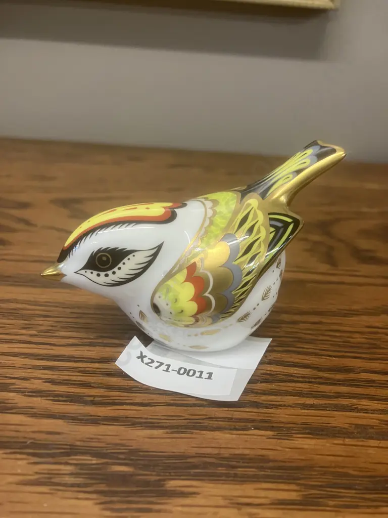 Royal Crown Derby "Flamecrest' Paperweight 2009 22k Gold Imari Bone China, Gold Stopper Image 1++