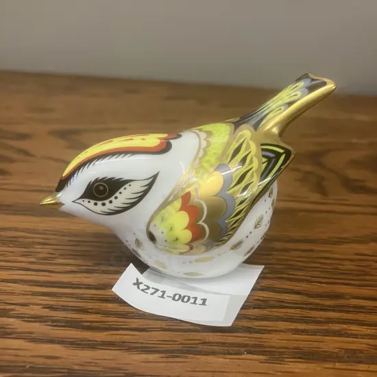 Royal Crown Derby "Flamecrest' Paperweight 2009 22k Gold Imari Bone China, Gold Stopper