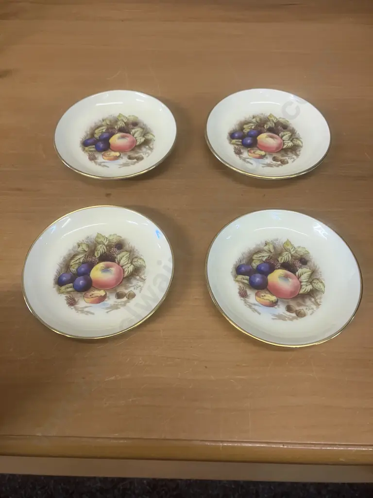 Aynsley Orchard Gold Fine Bone China Set of Four Pin Dishes Signed D. Jones Image 1++