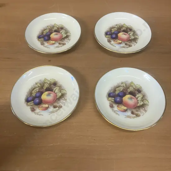 Aynsley Orchard Gold Fine Bone China Set of Four Pin Dishes Signed D. Jones