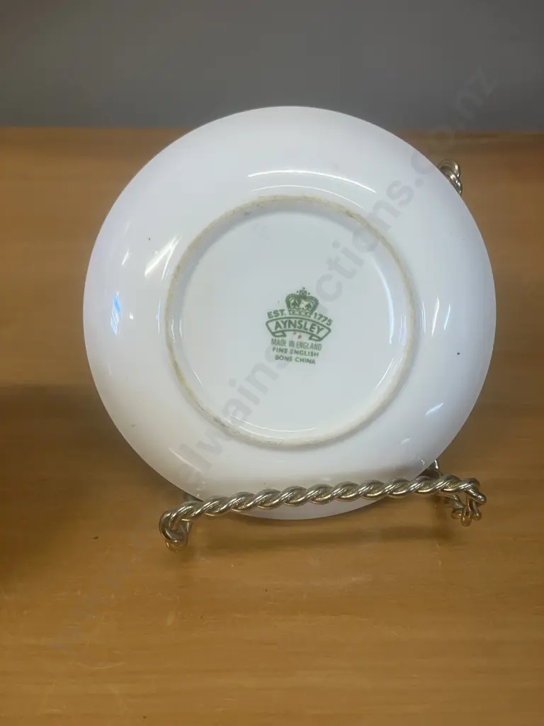 Aynsley Orchard Gold Fine Bone China Small Sugar Bowl Signed N. Brunt With Dish Signed D. Jones Image 1++